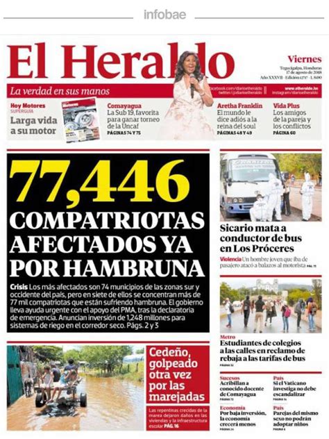 El Heraldo Honduras Viernes 17 De Agosto De 2018 Infobae