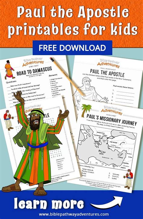 Paul The Apostle Printables For Kids Paul The Apostle Activities