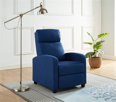 Fauteuil Inclinable Alva Tissu Bleu Jean Avec Fonction Push Back à Prix