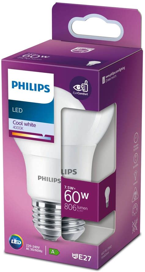 Led Lamp Philips 7 5w E27 A60 806lm 4000k Bauhof