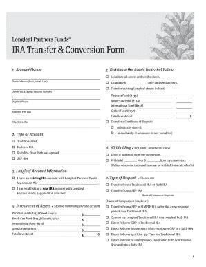 Fillable Online Ira Transfer Conversion Form Fax Email Print Pdffiller