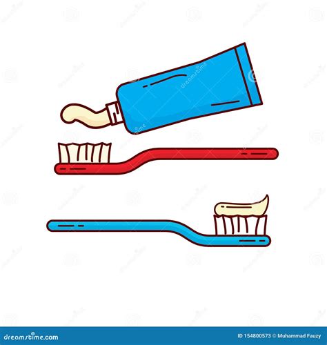 Toothpaste And Toothbrush Vector Illustration Isolated On White