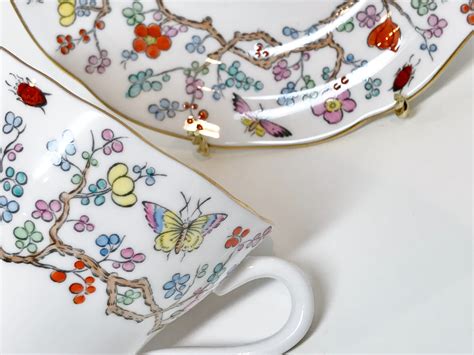 Butterfly Tea Cup Spode Teacup Shanghai Pattern Bone China Cups