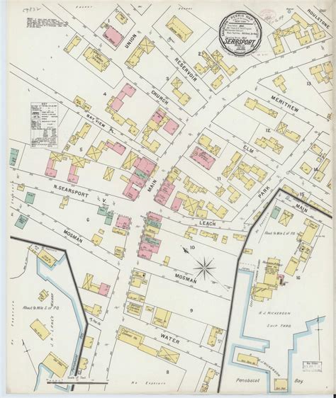 Searsport Maine 1895 Old Map Maine Fire Insurance Index Old Maps