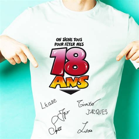 T Shirt Anniversaire Dédicace avec Marqueur Cadeau Anniversaire sur