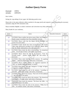 Fillable Online Author Query Form Fax Email Print PdfFiller