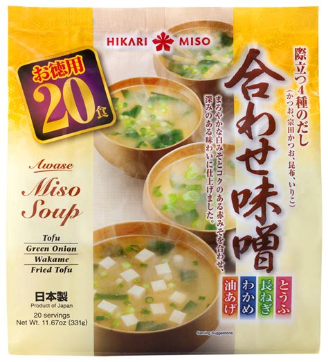 Awase Miso Soup Variety Pack 20 Servings 1167 Oz 331 G Hikari Miso