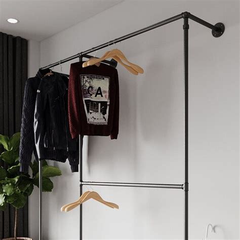 Industrial Minimal Pipe Clothing Rail Garment Rack Clothes Etsy