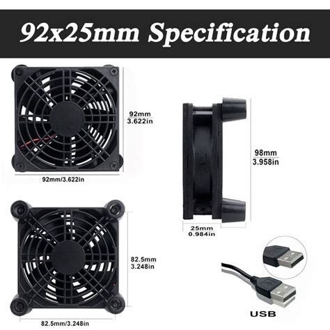 Gdstime 5V USB Router Fan 80mm 92mm 120mm 140mm DIY TV Box Ball Sleeve