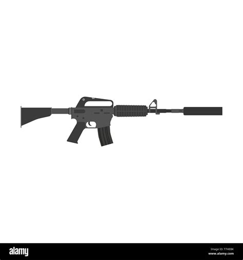 Vector de rifle de asalto ARMA arma de guerra ilustración silencioso