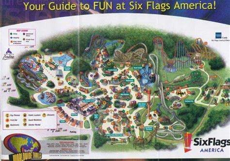 Theme Park Brochures Six Flags America Map 2001 | ThemeParkBrochures.net