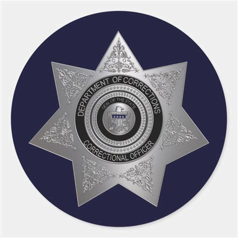 Correctional Officer Silver Badge Stickers | Zazzle