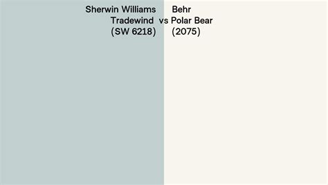 Sherwin Williams Tradewind SW 6218 Vs Behr Polar Bear 2075 Side By