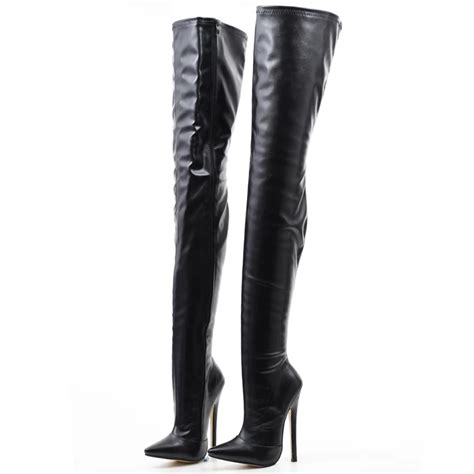 Jialuowei Fetish Thigh High Boots Women 7 Inch18 Cm Extreme High Heels Sexy Stiletto Thin Heel