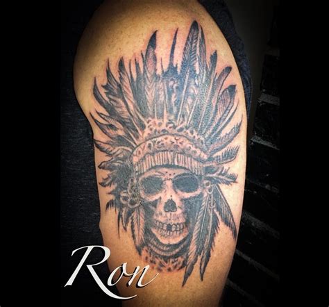 Native American Chief Headdress Tattoo