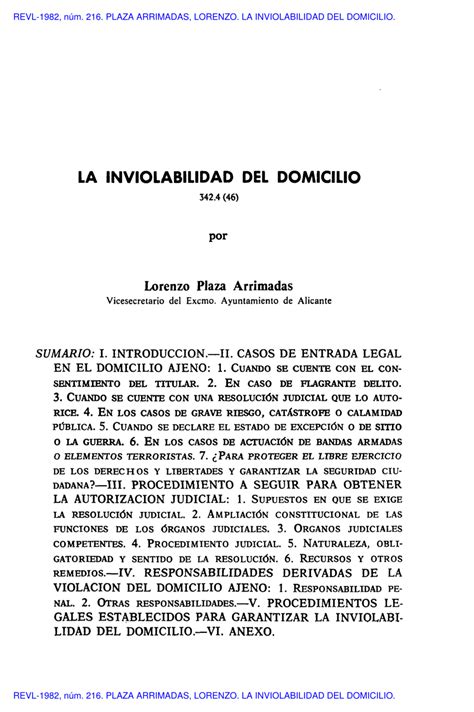 Pdf La Inviolabilidad Del Domicilio