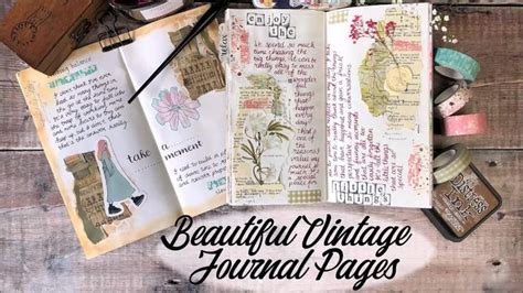 Beautiful Vintage Journal Pages Video Vintage Journal Scrapbook