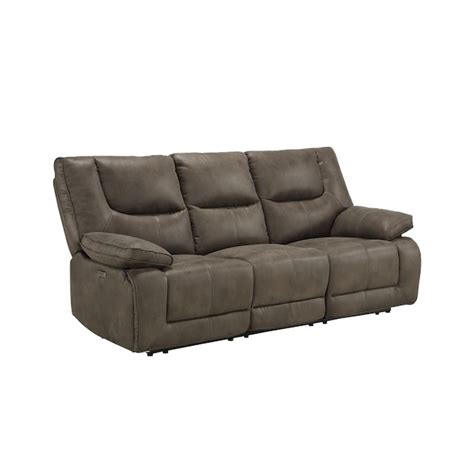 ACME FURNITURE Harumi 87.4-in Modern Gray Leather-aire 3-seater ...