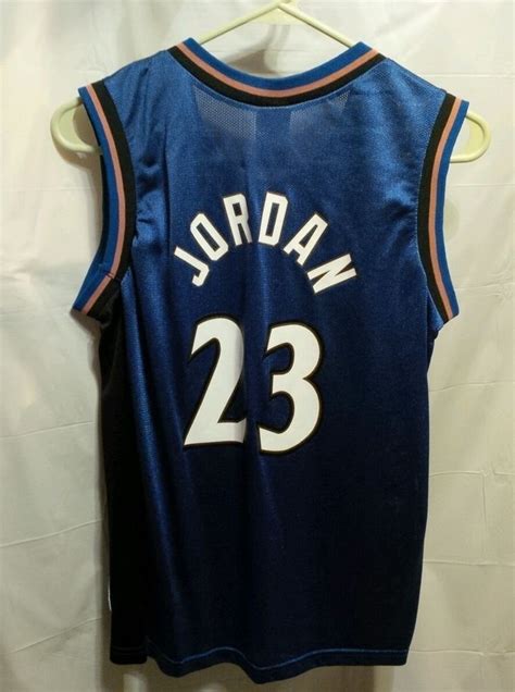 MICHAEL JORDAN WIZARDS Basketball JERSEY NBA blue black #23 kids Medium ...