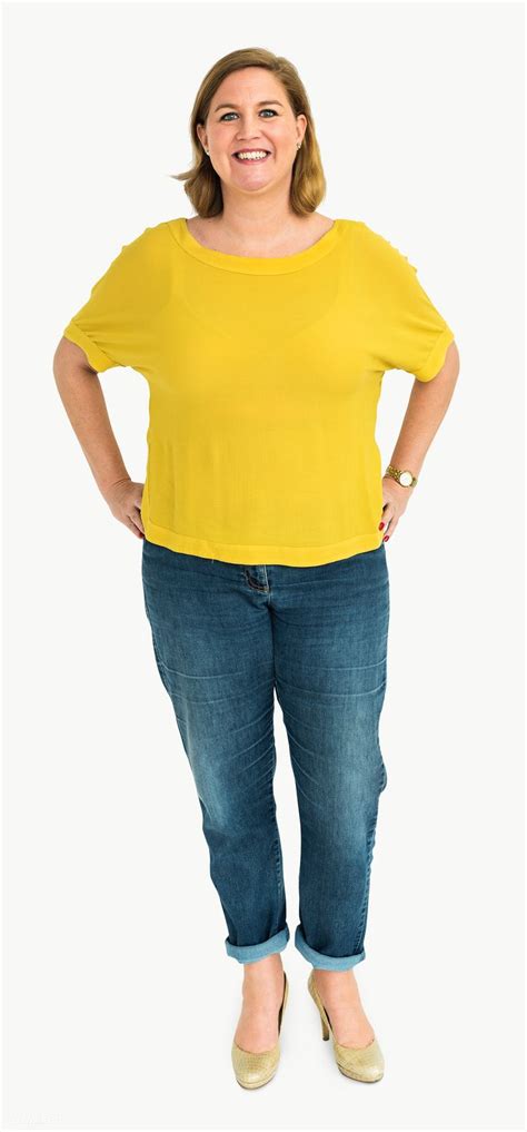 Happy Woman In A Yellow Shirt Transparent Png Premium Image By