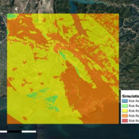 Flood Risk Map for the third (simulation) scenario. | Download ...