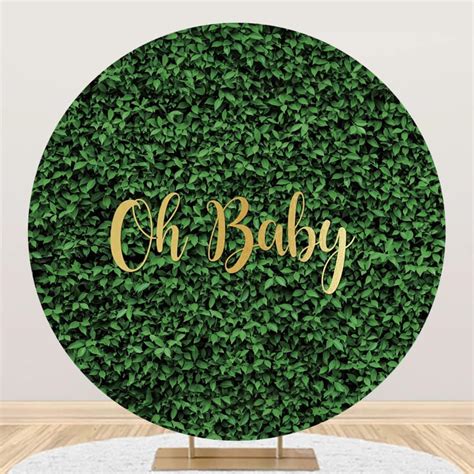 Amazon Laeacco 6 5x6 5ft Greenery Oh Baby Round Backdrop Cover