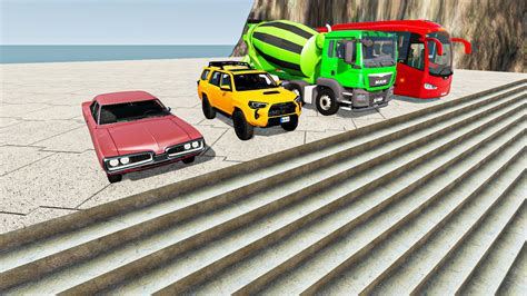 Cars Vs Numerus Stairs 8 BeamNG Drive YouTube