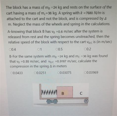 Solved The Block Has A Mass Of Mg Kg And Rests On The Chegg