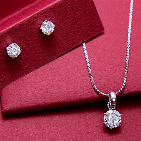 Buy Office Wear Silver Jewellery Online Solitaire Pendant Set Missori