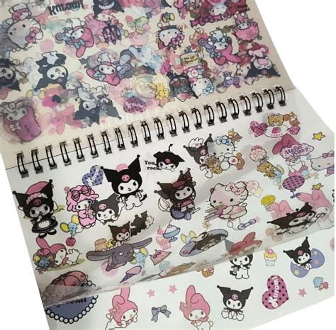 Caderno De Adesivos Sanrio Folhas Brilhosepurpurinas