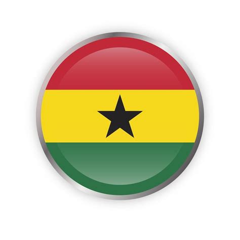 Premium Vector Ghana Flag In Round