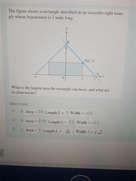 Solved The Figure Shows A Rectangle Inscribed In An Chegg