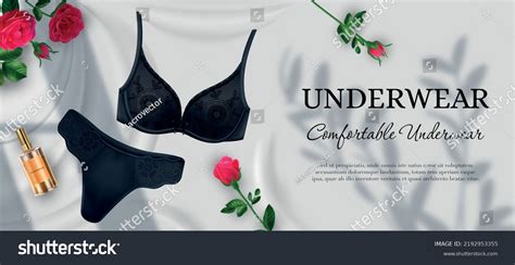 Realistic Lingerie Women Poster Background Black Stock Vector Royalty Free 2192953355