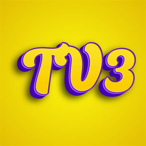 Premium Photo Tv3 Typography 3d Design Yellow Pink White Background