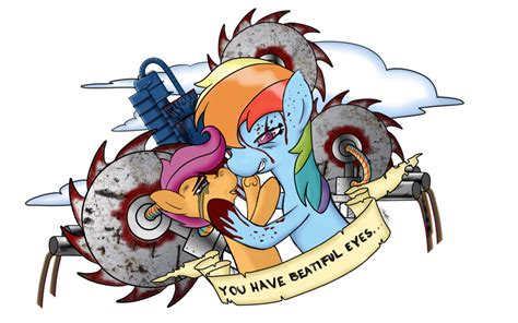 Semi Grimdark Artist Saddnesspony Rainbow Dash Scootaloo