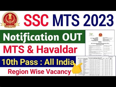 SSC MTS Recruitment 2023 Apply Online Region Wise Vacancy SSC MTS