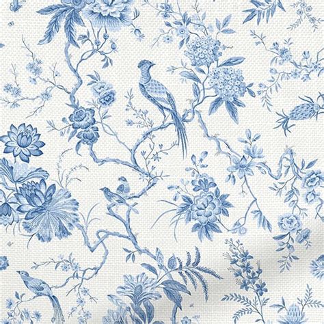 Bird Toile French Blue Roman Blind Blinds Online™