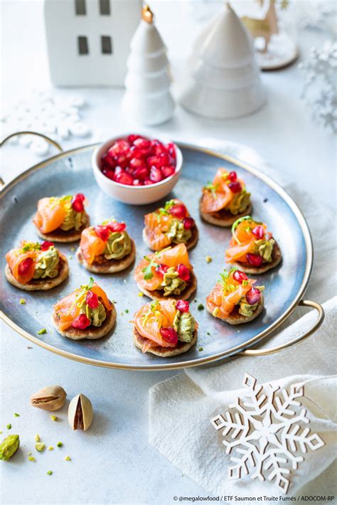 Recette Blinis Au Saumon Fum Cr Me De Pistache Et Grenade Marie Claire