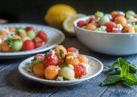 Feta Melon Salad With Lemon Mint