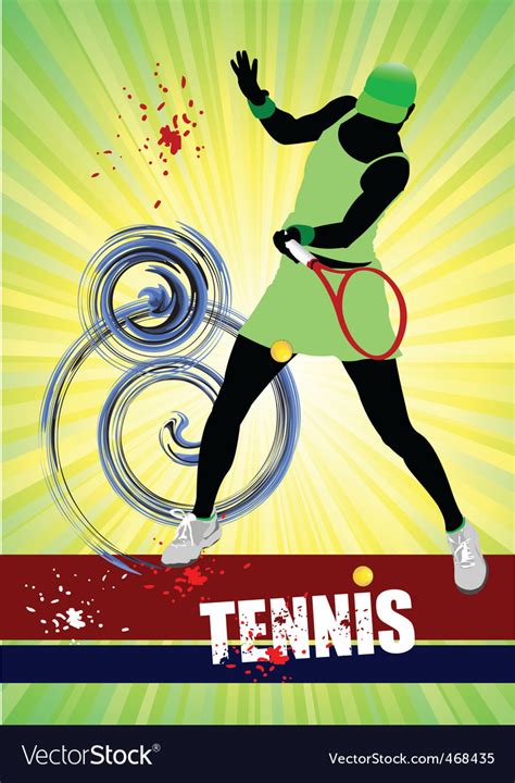 Womans Tennis Poster Royalty Free Vector Image