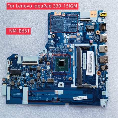 Untuk Lenovo IdeaPad 330 15IGM Laptop Motherboard NM B661 Dengan CPU