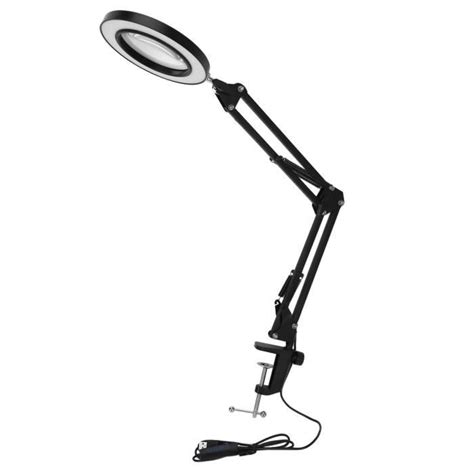 Lampe Loupe à LED avec Pince 10 Niveaux à Intensité Variable 3 Modes