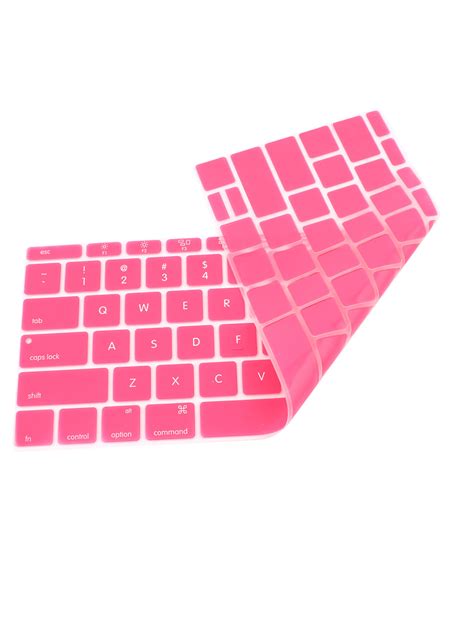 Laptop Rubber Protective Shell Keyboard Skin Cover Pink for MacBook 12 ...