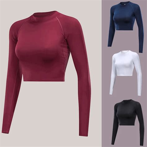 Mesh Backless Crop Top Yoga Top Sport Bras Long Sleeve Fitness Shirt