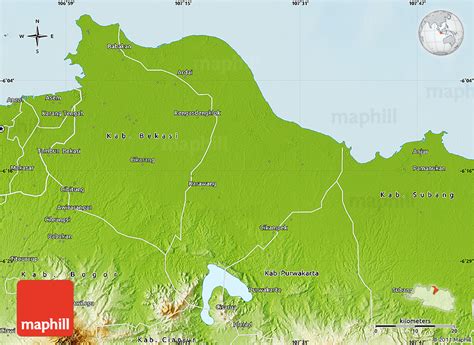 Physical Map of Kab. Karawang