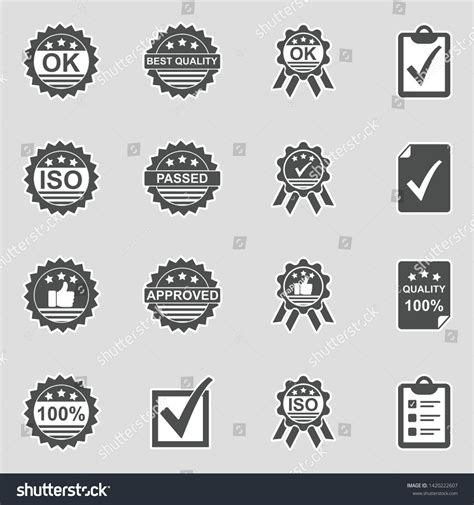 Quality Control Icons Sticker Design Vector Stock Vector (Royalty Free ...