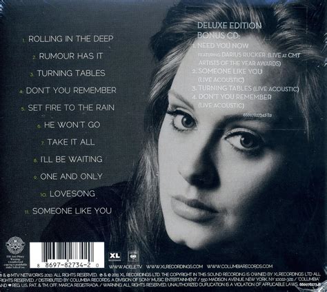 Adele 21 Tracklist Half Revolutions