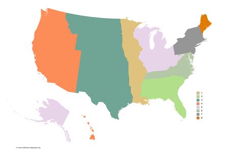 United States Map Split Into Regions Emylee Philomena