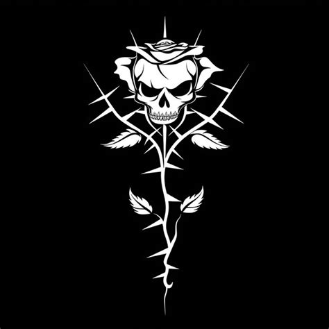 Premium Photo Gothic Rose Logo With Thorns And A Skull For