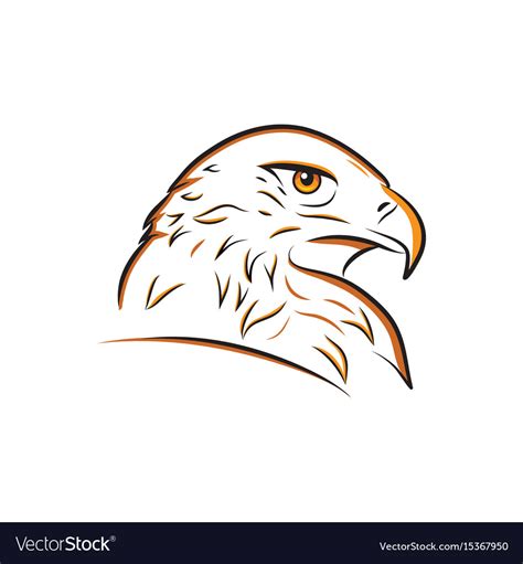 Eagle head outline Royalty Free Vector Image - VectorStock